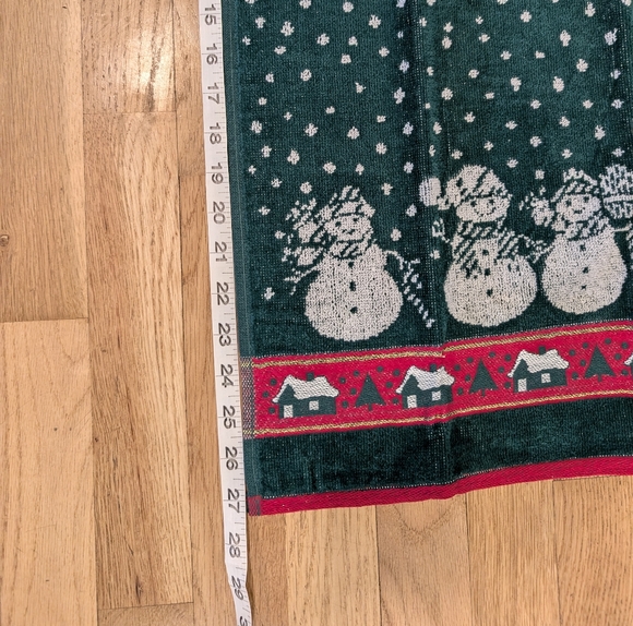 Vintage Bath Towel Set Cecil Saydah Snowmen Christmas Holiday Cotton Soft - Picture 8 of 14